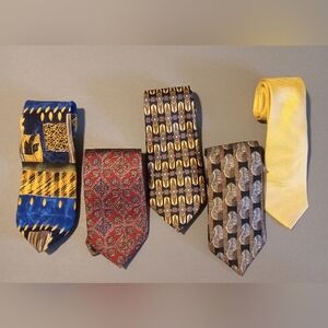 Elegant Men's Tie Set - Multicolor Multi Print Lot of 5